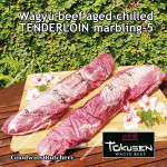 Beef Tenderloin wagyu TOKUSEN aged by Goodwins marbling-5 chilled whole cuts 2pcs/ctn +/-4.5kg price/kg (eye fillet mignon daging sapi has dalam) PREORDER 3-7 days notice